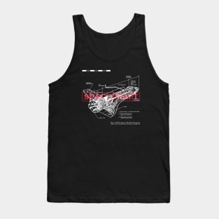 Retro Spacecraft Blueprint Tank Top